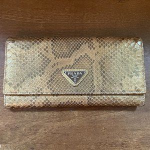 Prada Snakeskin Continental Wallet